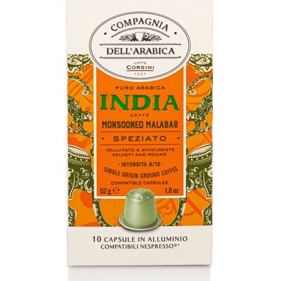 India Coffee - 10 aluminum capsules (Nespresso® compatible) Compagnia Dell'Arabica