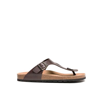 BLANCA Flip-Flop-Sandale aus braunem Öko-Leder für UNISEX. Lieferantencode MD2094