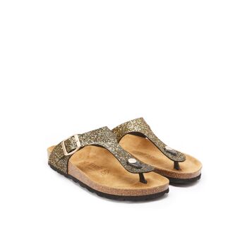 Sandale tong BLANCA en éco-cuir doré pour femme. Code fournisseur MD2117 3