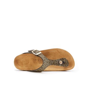 Sandale tong BLANCA en éco-cuir doré pour femme. Code fournisseur MD2117 5