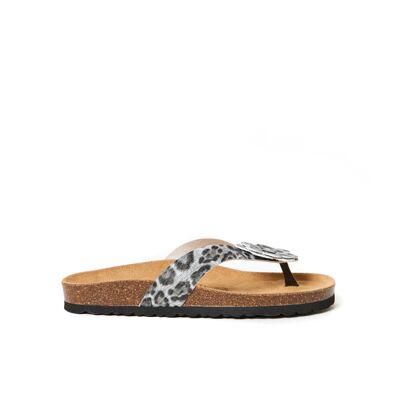 LENE Flip-Flop-Sandale aus schwarzem Öko-Leder für Damen. Lieferantencode MD3105