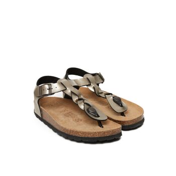 Sandale tong AIDA en éco-cuir doré pour femme. Code fournisseur MD5117 3