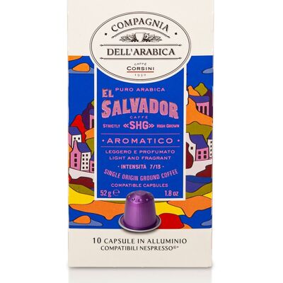 Café El Salvador - 10 capsules en aluminium (compatibles Nespresso®) Compagnia Dell'Arabica