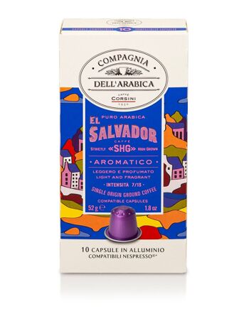 Café El Salvador - 10 capsules en aluminium (compatibles Nespresso®) Compagnia Dell'Arabica