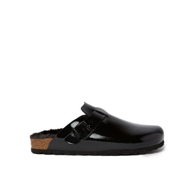 NOE slipper in black eco-leather for women. Supplier code MI1019