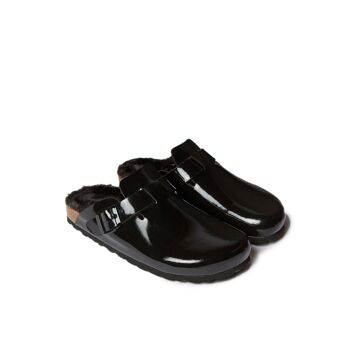 Babouche NOE en éco-cuir noir pour femme. Code fournisseur MI1019 3