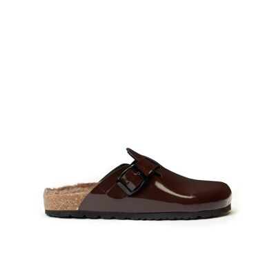 NOE slipper in brown eco-leather for women. Supplier code MI1027