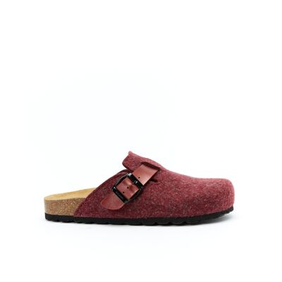 NOE burgundy felt slipper for women. Supplier code MI1166