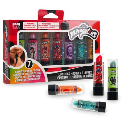 Miraculous Ladybug, Labiales Mágicos para niños - 7 aromas diferentes - Cambiando de color de Wyncor - ref M05033