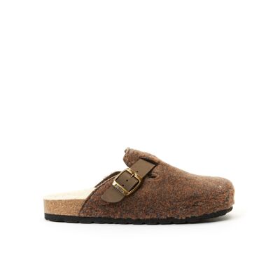 NOE slipper in brown fabric and felt by UNISEX. Supplier code MI1173