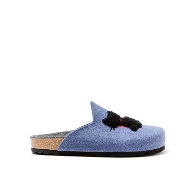 ANGEL blue felt slipper for women. Supplier code MI2132