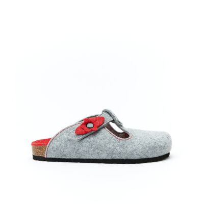 FLOR gray felt slipper for women. Supplier code MI3018