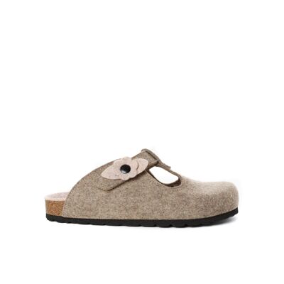 FLOR beige felt slipper for women. Supplier code MI3019