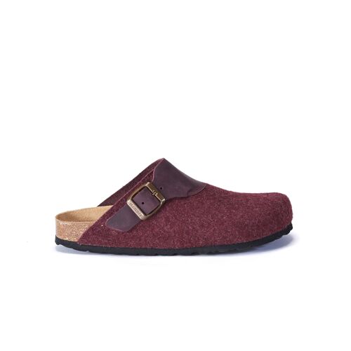 Pantofola ALMA in feltro e pelle bordeaux da UNISEX. Codice fornitore MI9015