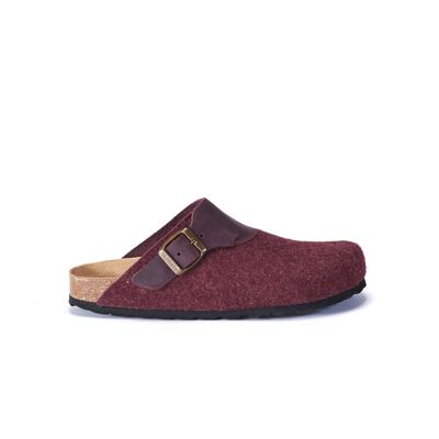 ALMA slipper in burgundy felt and leather from UNISEX. Supplier code MI9015