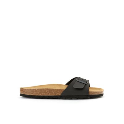 AGATA band slipper in black eco-leather for MEN. Supplier code MD1089