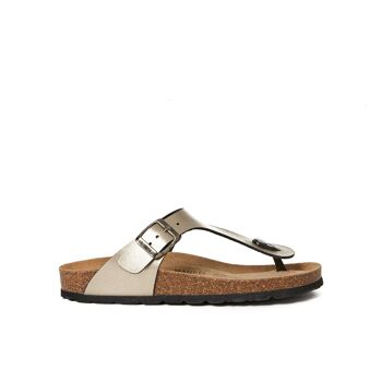 Sandale tong BLANCA en éco-cuir doré pour femme. Code fournisseur MD2126 1