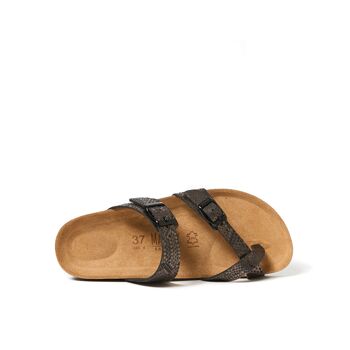 Sandale tong DARIA en éco-cuir noir pour femme. Code fournisseur MD4034 5