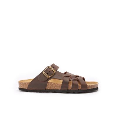 ALVARO brown leather sandal for UNISEX. Supplier code MD4411