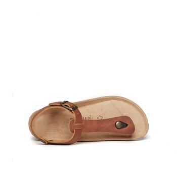 Sandale tong LEON en cuir marron pour femme. Code fournisseur MD5033 4