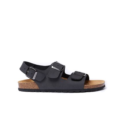 Sandale CARLOS en éco-cuir noir pour HOMME. Code fournisseur MD7018