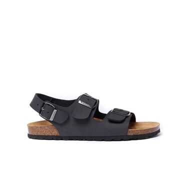 Sandale CARLOS en éco-cuir noir pour HOMME. Code fournisseur MD7018 1