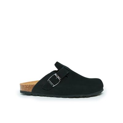 NOE-Slipper aus schwarzem Leder von UNISEX. Lieferantencode MI1031