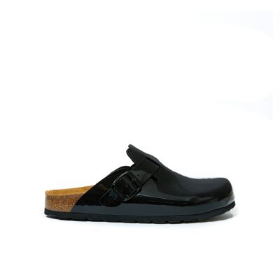 NOE slipper in black eco-leather for women. Supplier code MI1035