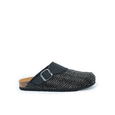 DIA slipper in gray fabric and leather for MEN. Supplier code MI9016