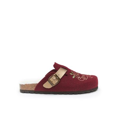 Pantofola NOE in feltro bordeaux da donna. Codice fornitore MI1198