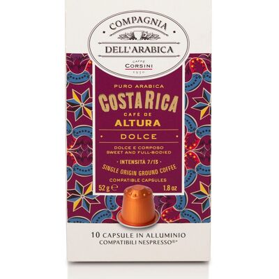 Costa Rica Coffee - 10 aluminum capsules (Nespresso® compatible) Compagnia Dell'Arabica