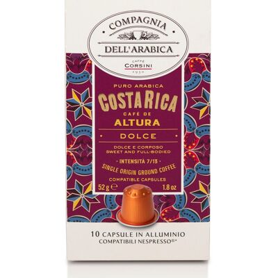 Café Costa Rica - 10 cápsulas aluminio (compatible Nespresso®) Compagnia Dell'Arabica