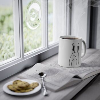 Tasse mignonne de lapin tasse de lapin drôle, blanc, 325 ml / 11 oz tasse à café, tasse à thé pour les enfants 3