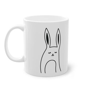 Tasse mignonne de lapin tasse de lapin drôle, blanc, 325 ml / 11 oz tasse à café, tasse à thé pour les enfants 4