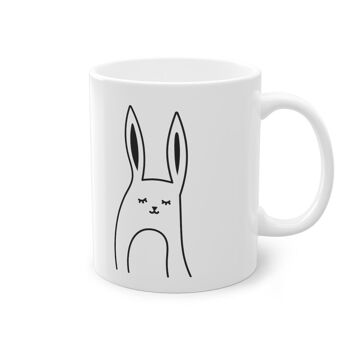 Tasse mignonne de lapin tasse de lapin drôle, blanc, 325 ml / 11 oz tasse à café, tasse à thé pour les enfants 6
