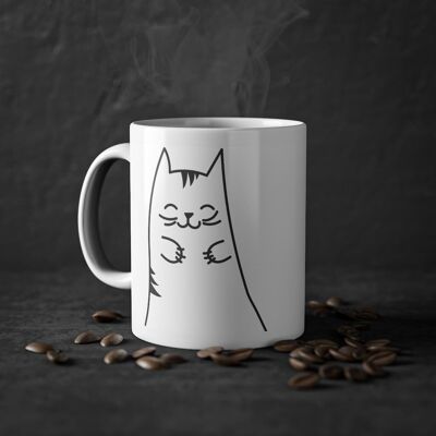 Tasse mignonne Kitty tasse de chat drôle, blanc, 325 ml / 11 oz tasse à café, tasse à thé pour enfants