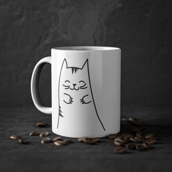 Tasse mignonne Kitty tasse de chat drôle, blanc, 325 ml / 11 oz tasse à café, tasse à thé pour enfants 1
