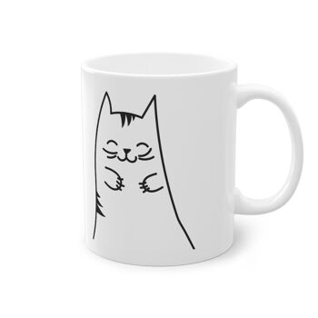 Tasse mignonne Kitty tasse de chat drôle, blanc, 325 ml / 11 oz tasse à café, tasse à thé pour enfants 4