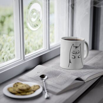 Tasse mignonne Kitty tasse de chat drôle, blanc, 325 ml / 11 oz tasse à café, tasse à thé pour enfants 7