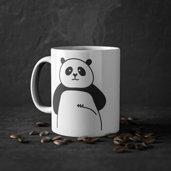 Tasse Panda mignonne, tasse ours drôle, blanche, 325 ml / 11 oz, tasse à café, tasse à thé pour enfants 1