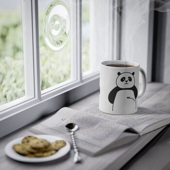 Tasse Panda mignonne, tasse ours drôle, blanche, 325 ml / 11 oz, tasse à café, tasse à thé pour enfants 3