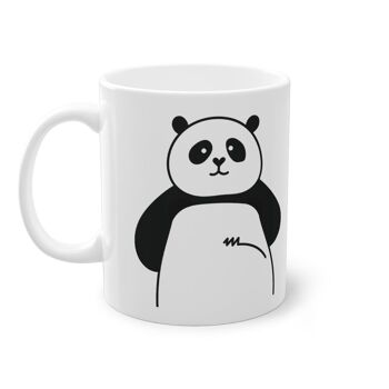 Tasse Panda mignonne, tasse ours drôle, blanche, 325 ml / 11 oz, tasse à café, tasse à thé pour enfants 6