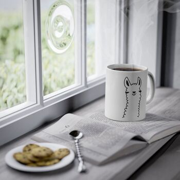 Tasse drôle de lama mignon, blanche, tasse à café, tasse à thé pour enfants, 325 ml / 11 oz 2