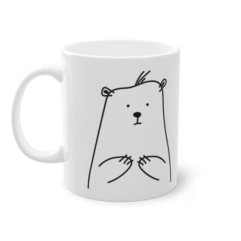 Tasse drôle ours mignon, blanche, tasse à café, tasse à thé pour enfants, 325 ml / 11 oz 3