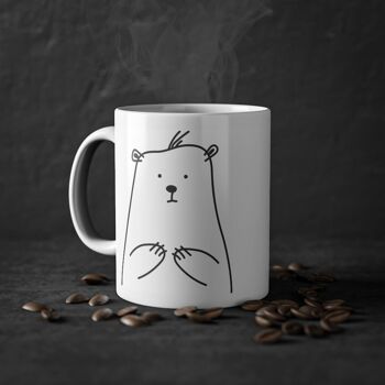 Tasse drôle ours mignon, blanche, tasse à café, tasse à thé pour enfants, 325 ml / 11 oz 6