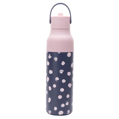 Skittle Sportflasche 500 ml – Indigo mit rosa Punkten