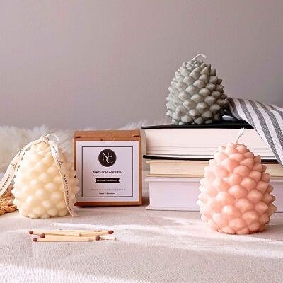 Decorative aromatic candle with natural fragrance. 100% handmade vegetable wax_PINECONE