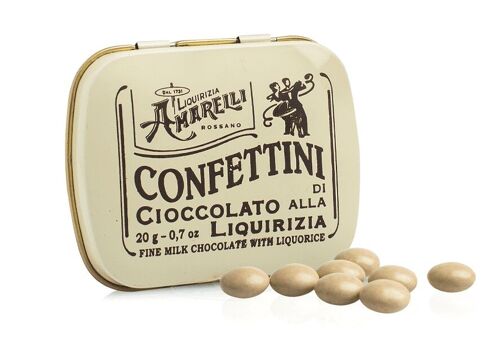 CONFETTINI 20g - Liquorice & Milk Chocolate buttons