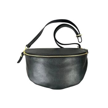 Grand sac banane en cuir italien pour femme avec compartiment intérieur 8