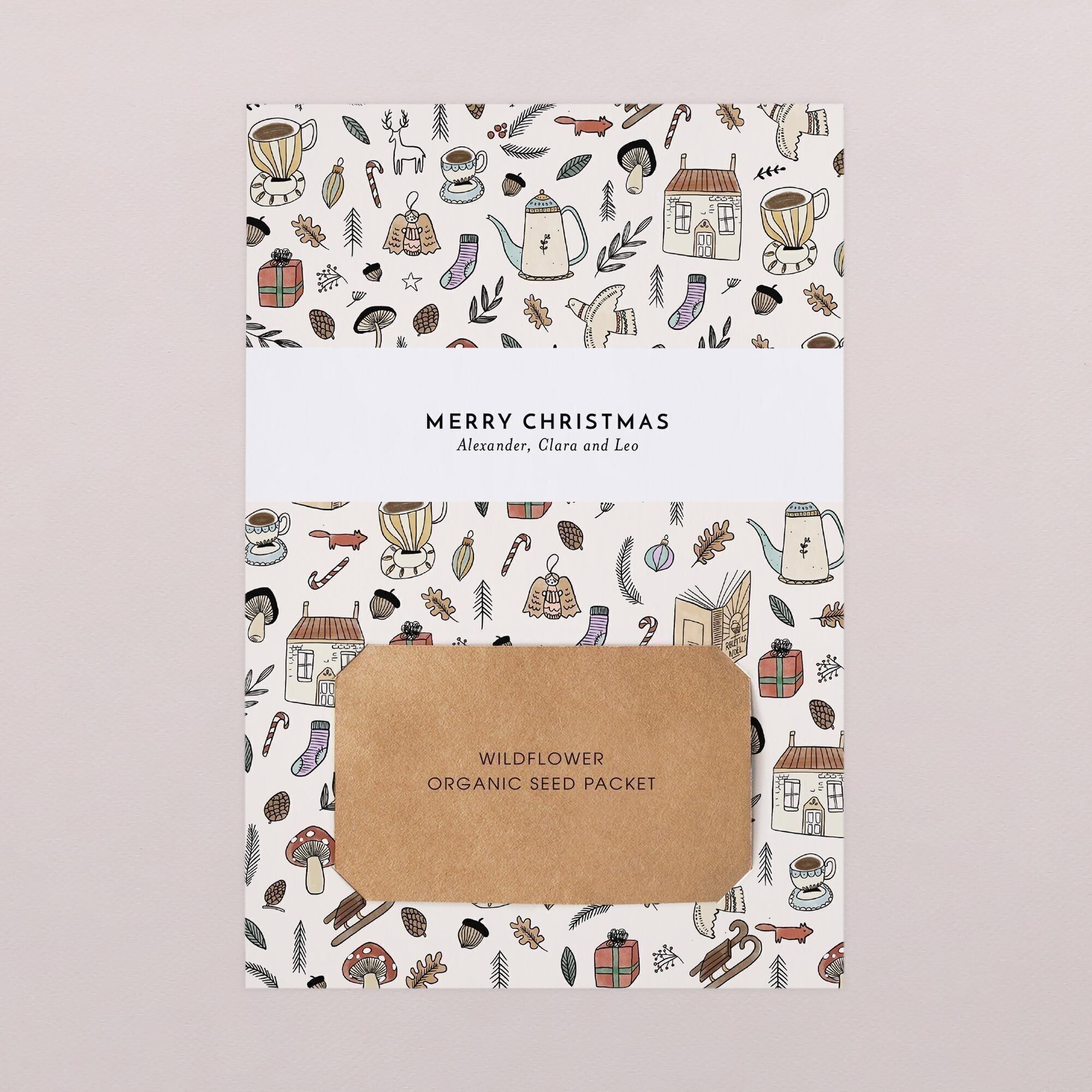 Biglietto d'Auguri Piantabile - Corona di Biscotti